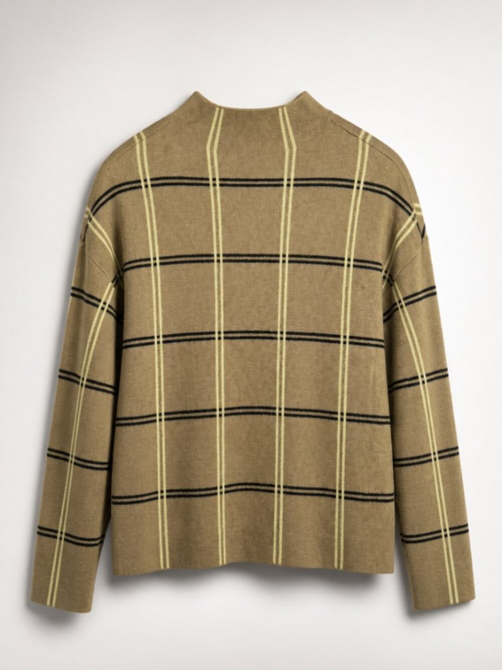 Max Studio Olive Plaid Mockneck Sweater - XL